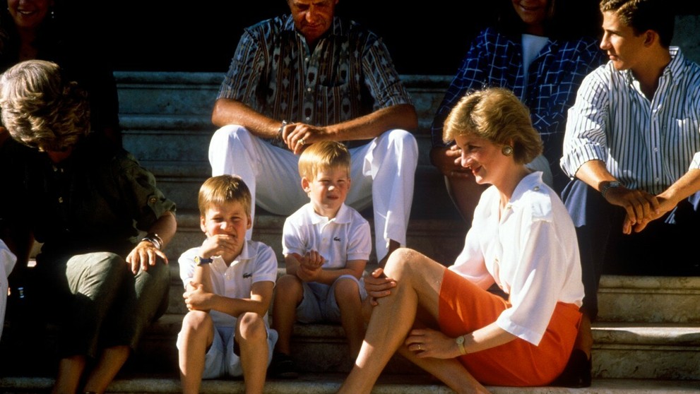 Diana s deťmi Williamom a Harrym