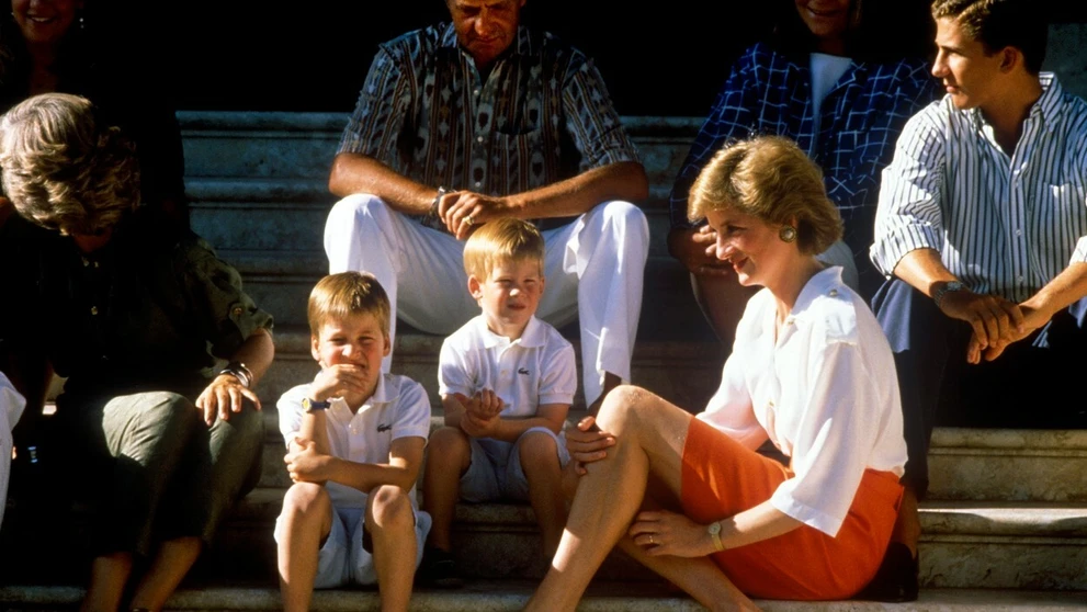 Diana s deťmi Williamom a Harrym