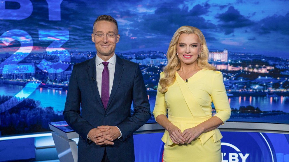 Moderátori Volebnej noci 2023 - Zlatica Švajdová Puškárová, Michal Kovačič