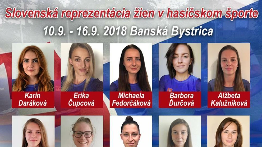 Slovenská reprezentácia žien v hasičskom športe.