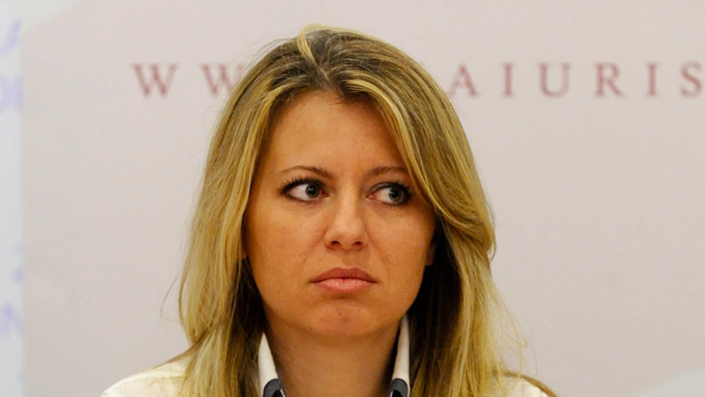 Zuzana Čaputová na prijatí u prezidenta Andreja Kisku za OZ Via Iuris. (2. septembra 2014)