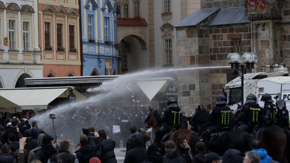 Protest v Prahe.