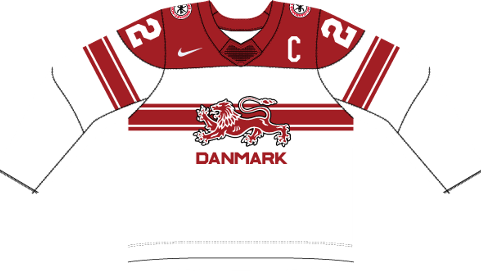 Domáci dres Dánska.