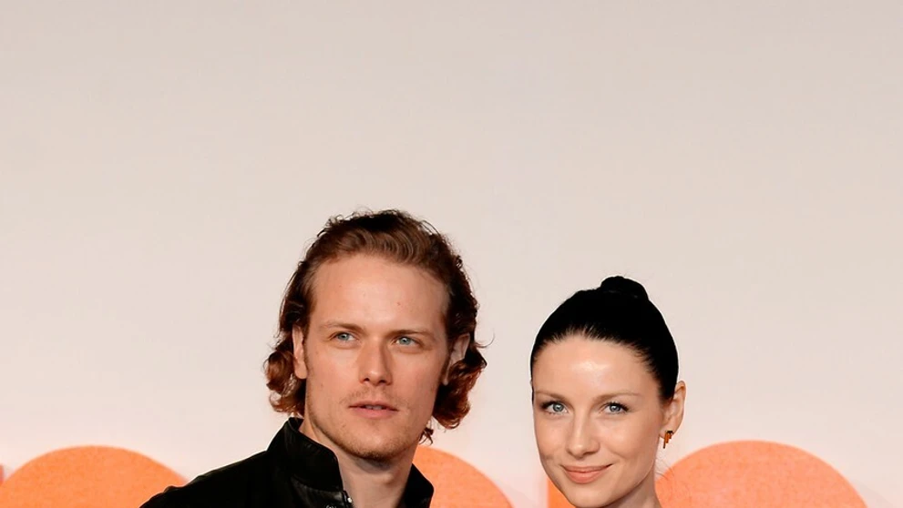 Caitriona Balfe a Sam Heughan na premiére 