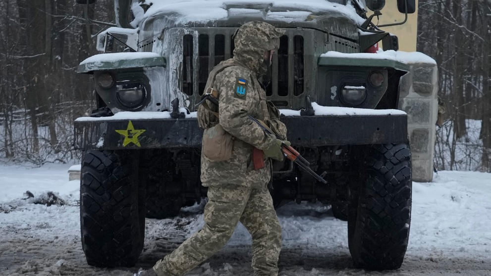 Ukrajinský vojak v Charkove