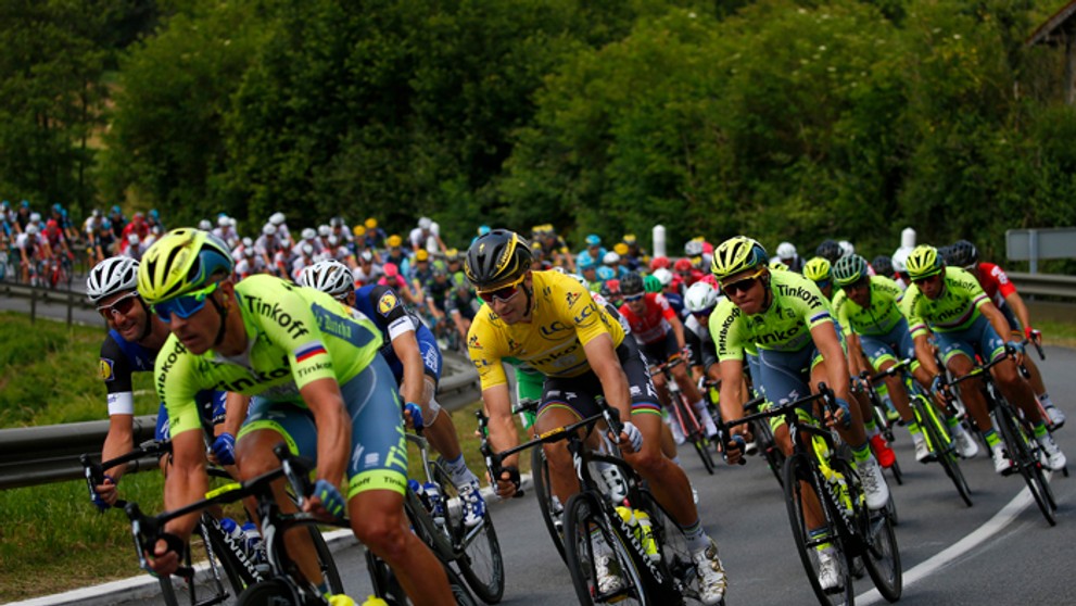 Peter Sagan v žltom drese na TdF.