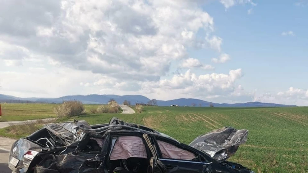 Havarované auto.