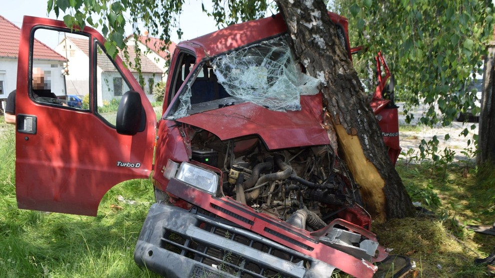 Dvaja muži narazili do stromu. Jeden nafúkal, druhý ušiel.