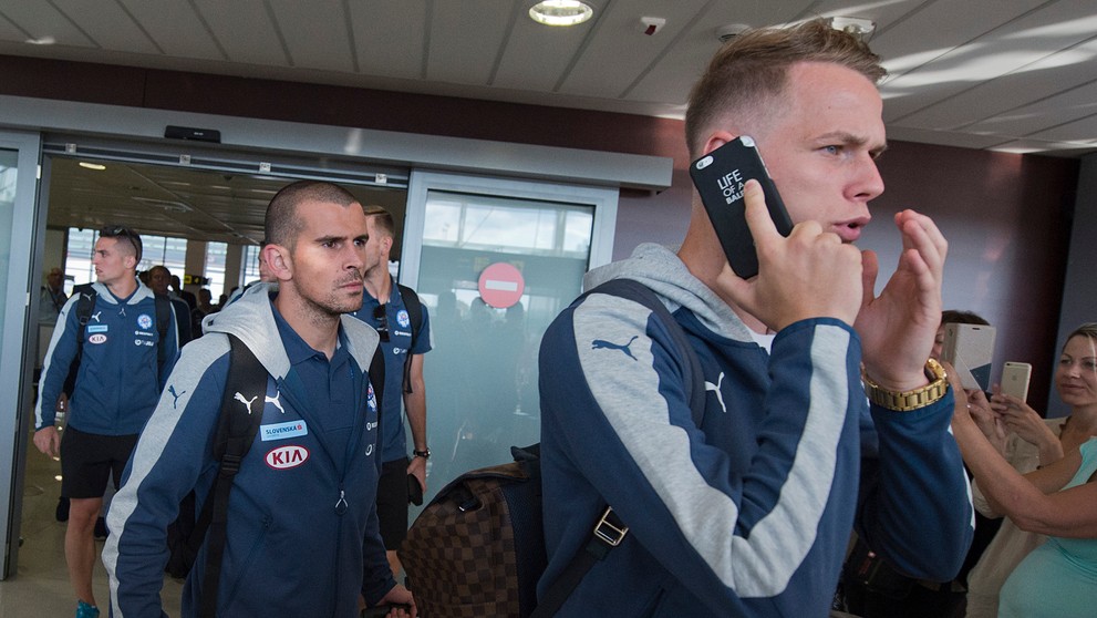 Na snímke sprava Ondrej Duda, Viktor Pečovský a Róbert Mak.