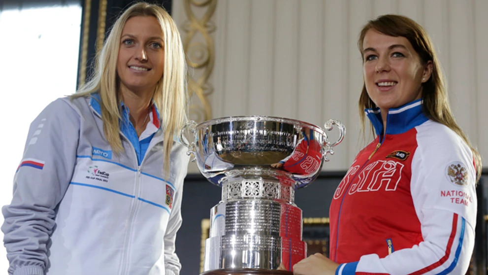 Petra Kvitová a Anastasia Pavľučenková.