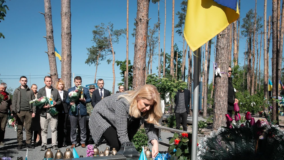 Prezidentka si uctila pamiatku obrancov Kyjeva.