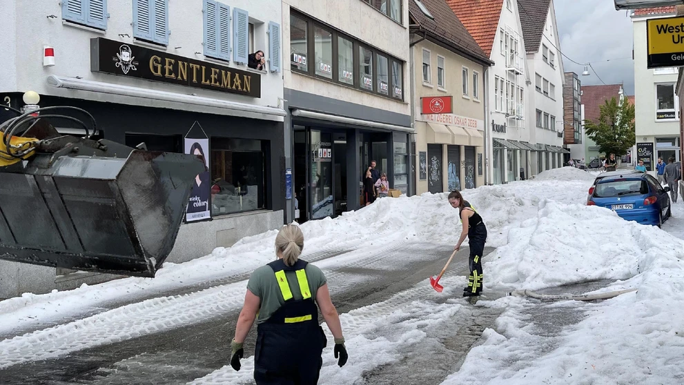 Krupobitie v Nemecku.