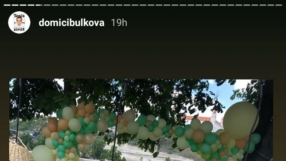 Oslava Dominiky Cibulkovej pred príchodom jej synčeka Jakubka