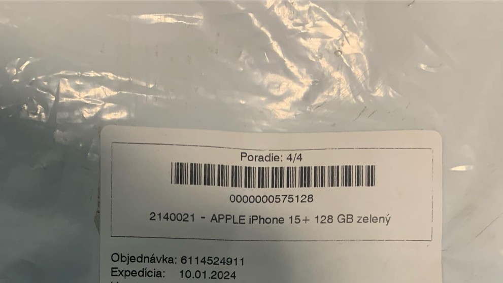 Takto vyzeral balíček. 