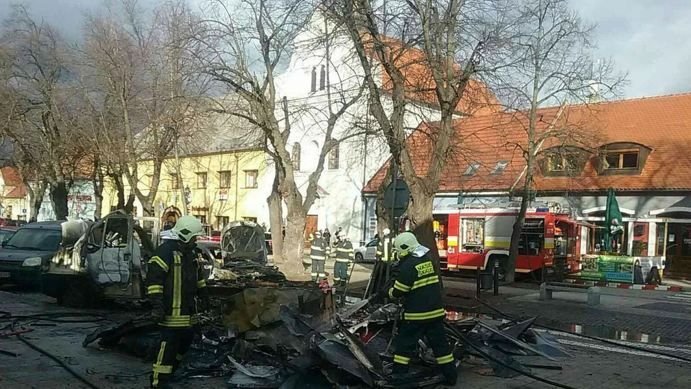Záber z výbuchu.