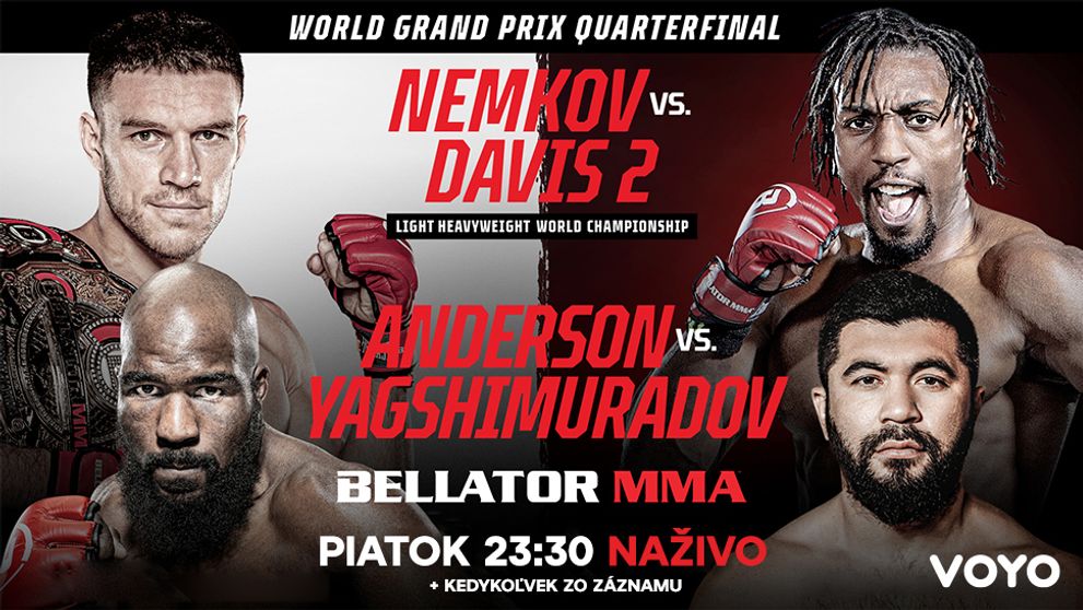 Exkluzívne na VOYO: Vrcholom galavečera Bellator 257 bude titulový zápas Nemkov vs Davis II