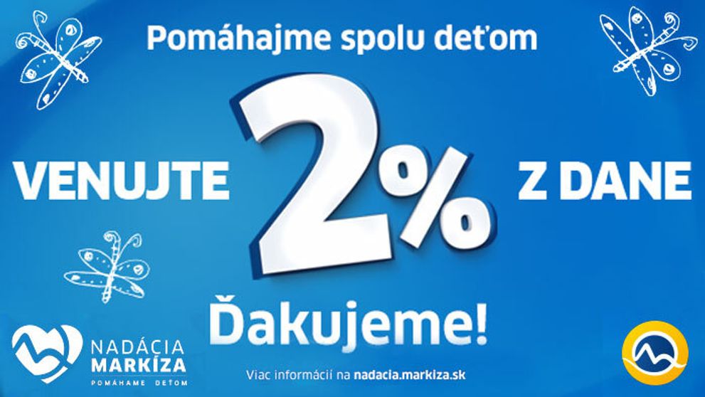 Pomôžte spolu s nami deťom a darujte 2 % z dane