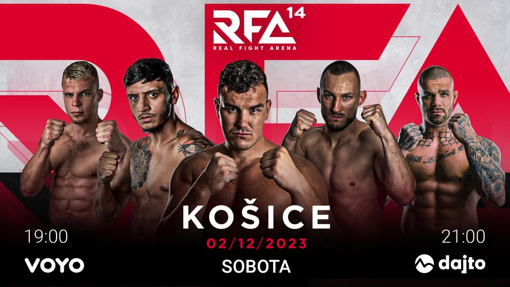 Do Košíc mieri elita domácej MMA scény! Posledný tohtoročný galavečer RFA uvidia naživo diváci Voyo a Dajto