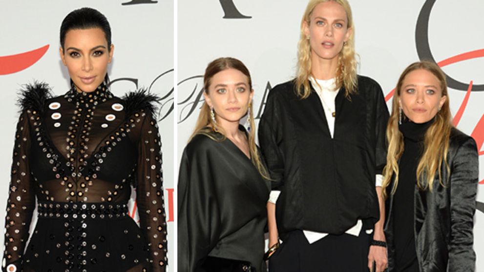 Móda z CFDA Fashion: Odvážna tehuľka Kardashian, nočné mory Olsenové