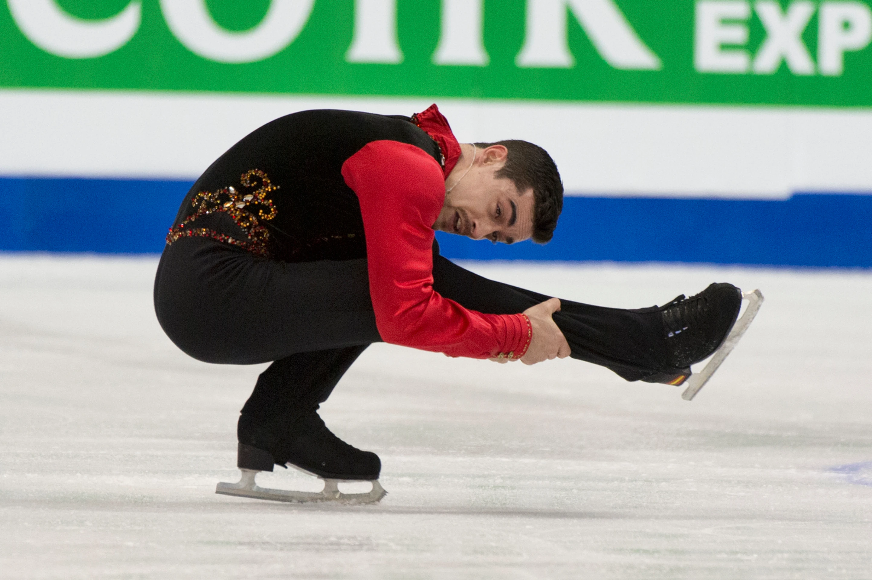 Španiel Javier Fernandez počas krátkeho programu mužov na ME.