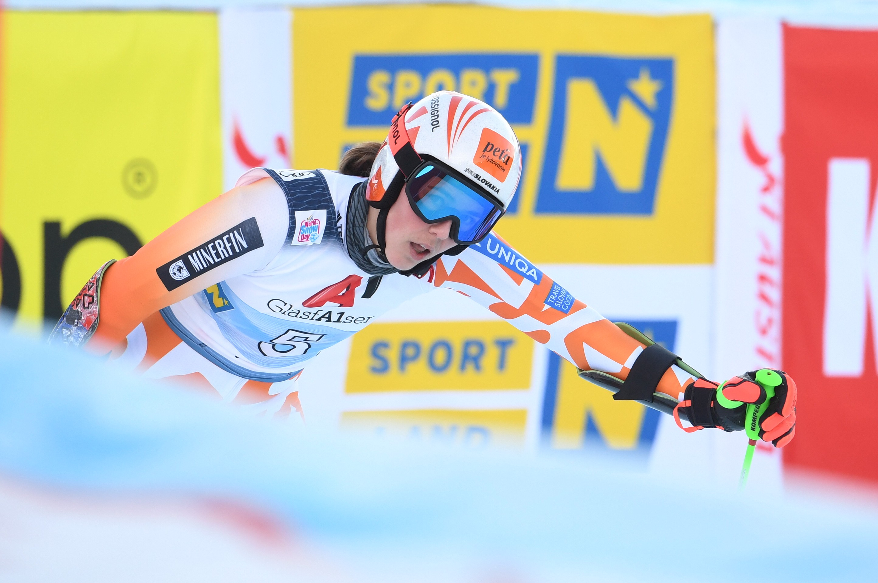 Na snímke slovenská lyžiarka Petra Vlhová v druhom kole obrovského slalomu žien Svetového pohára v alpskom lyžovaní v rakúskom Semmeringu.