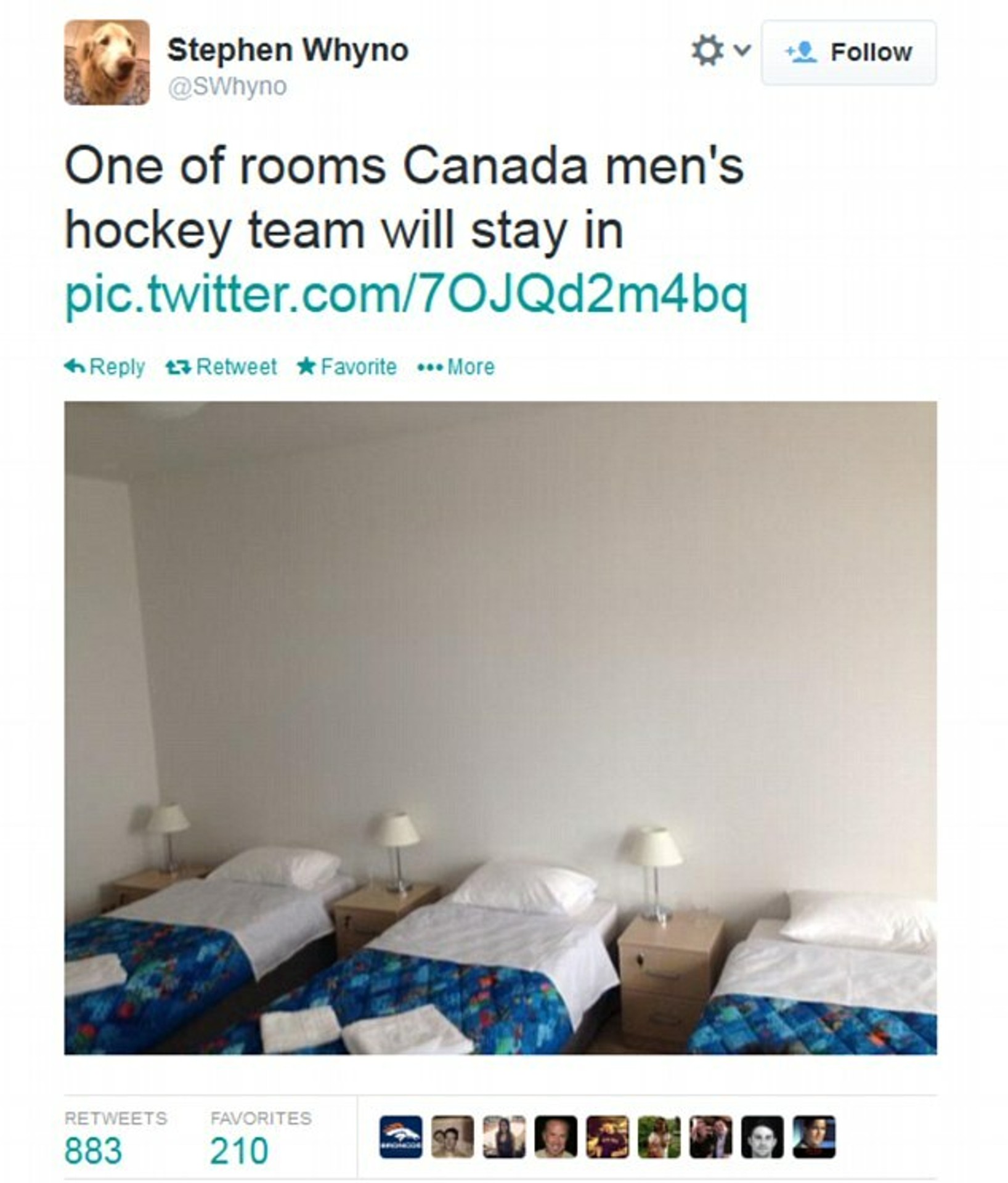 Trapas v Soči - izba hokejistov