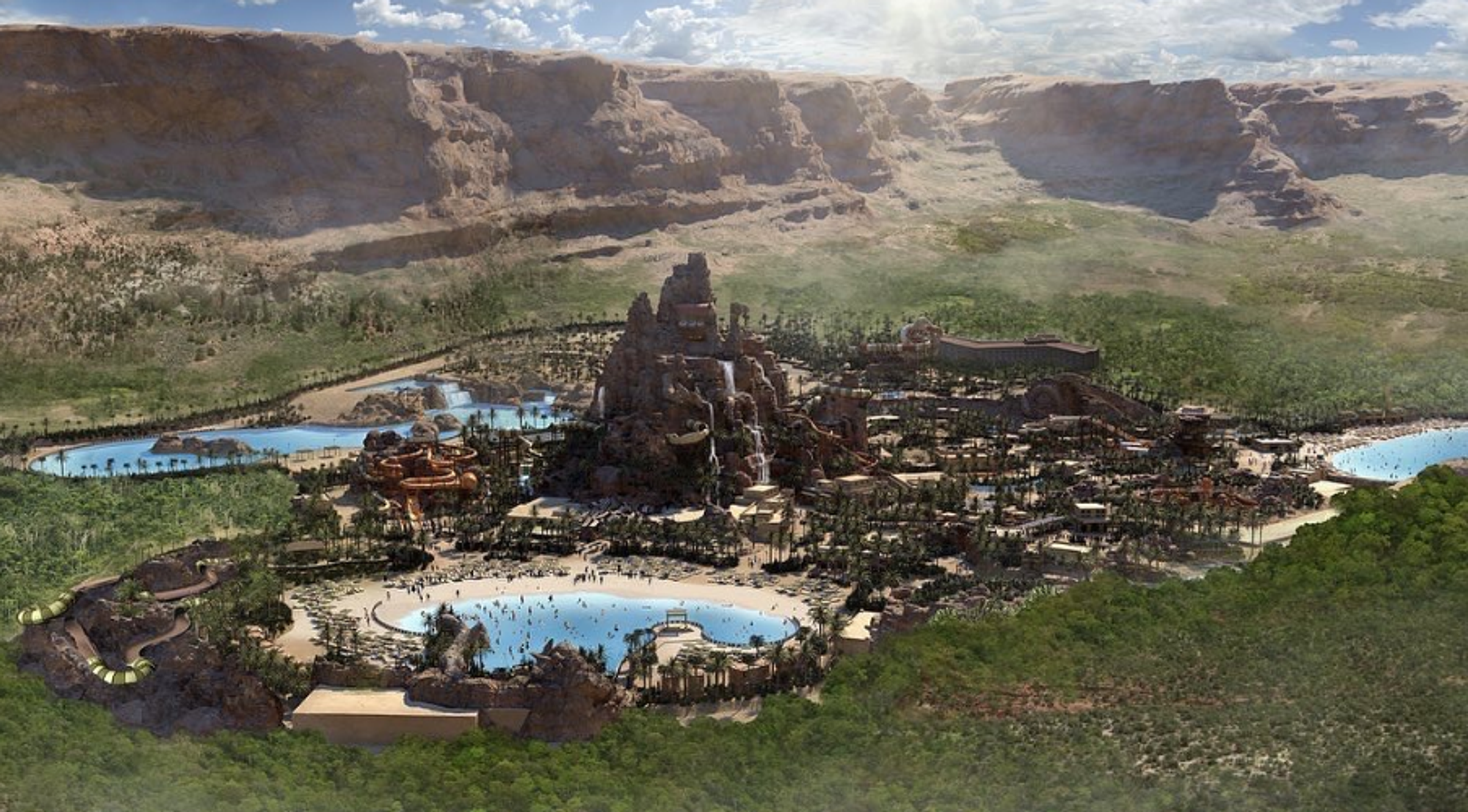 Projekt vodného aquaparku Qiddiya.