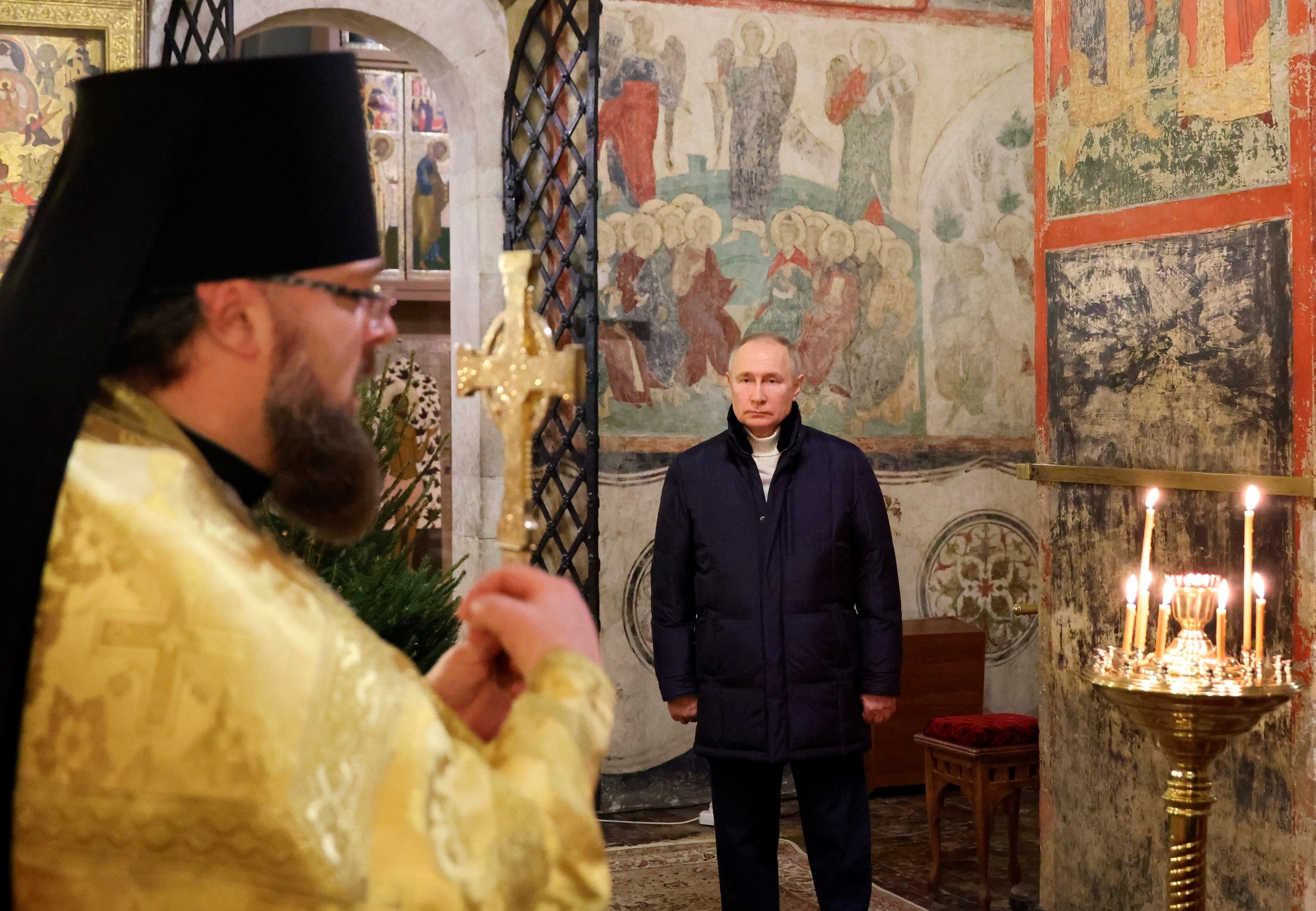 Vianočnú omšu absolvoval Putin v kremeľskom chráme.