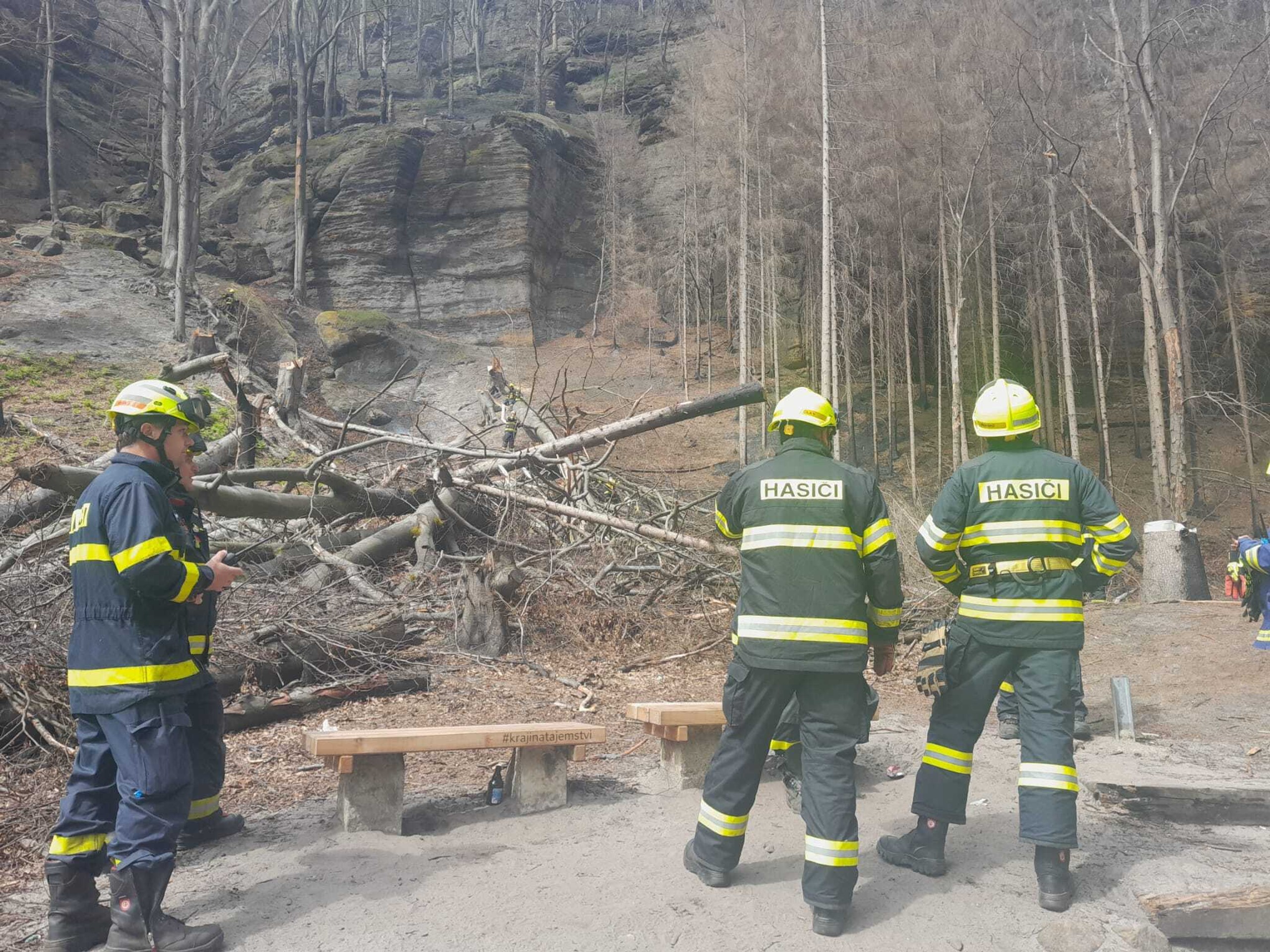 Požiar v NP České Švajčiarsko.