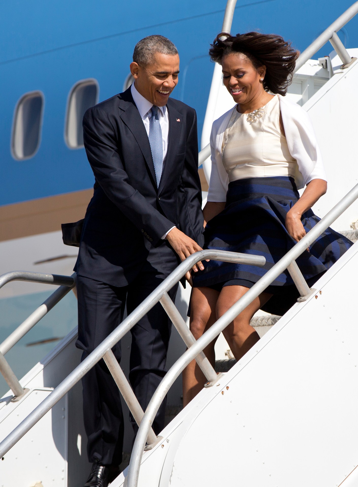 Obama zachránil svoju manželku Michelle pred trapasom na letisku v Houstone