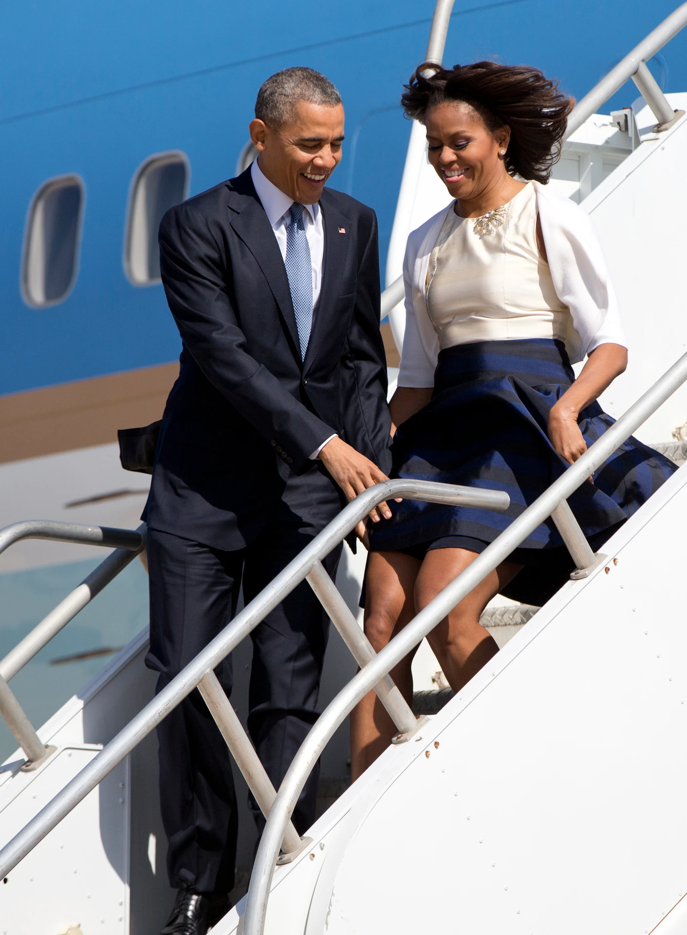 Obama zachránil svoju manželku Michelle pred trapasom na letisku v Houstone