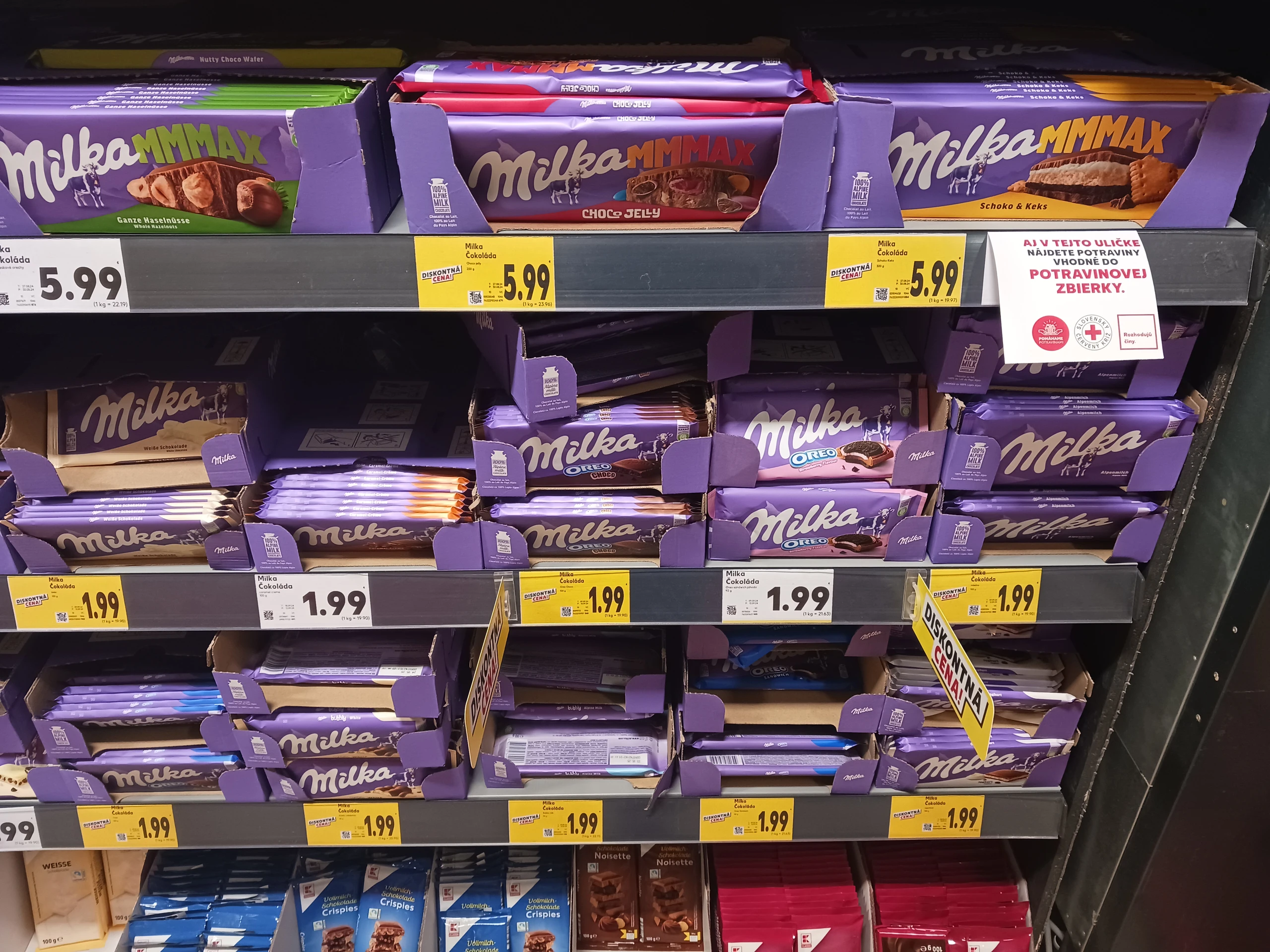Ceny čokolád v jednotlivých obchodoch