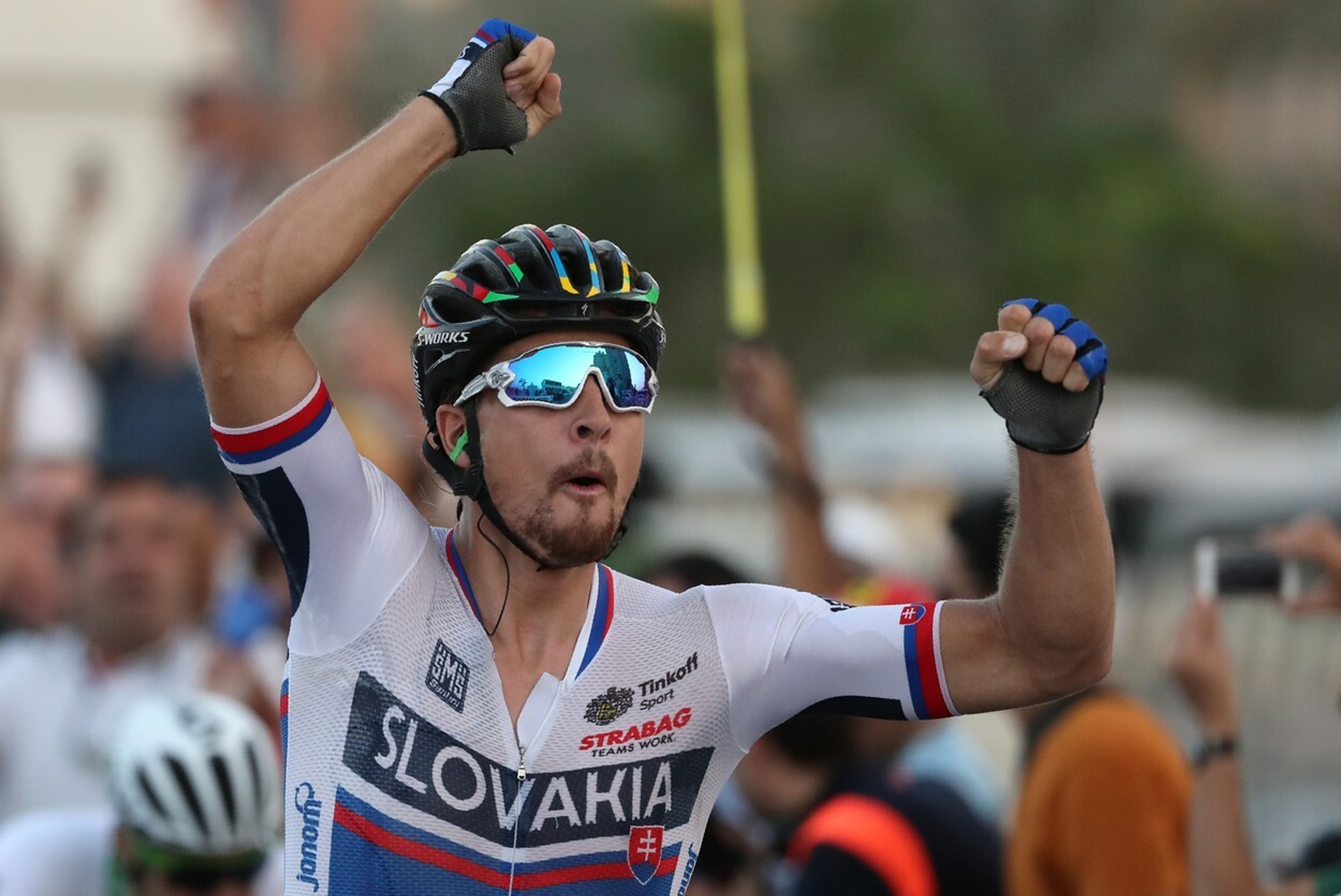 Radosť Petra Sagana po obhájení titulu majstra sveta.