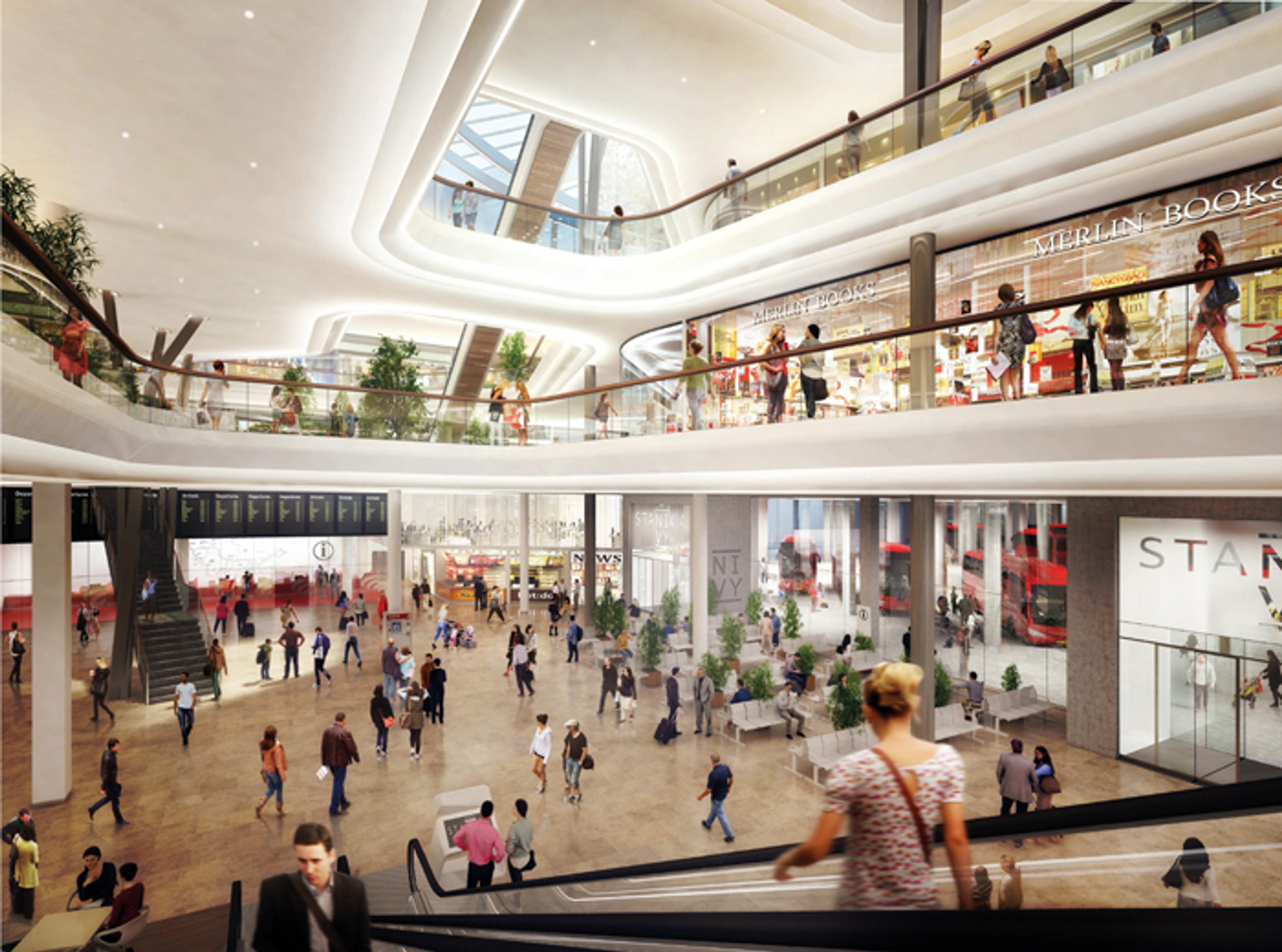 Vizualizácia interiéru novej autobusovej stanice Mlynské Nivy.