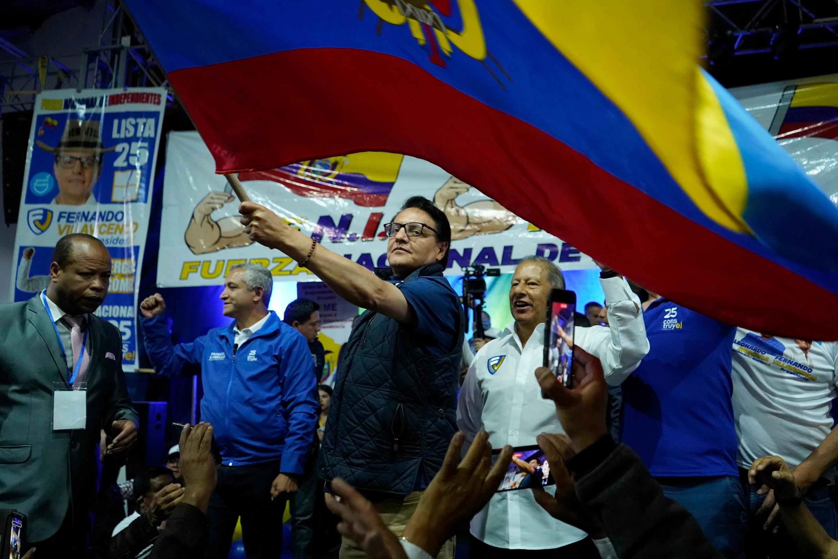 Fernando Villavicencio počas kampane na prezidenta.
