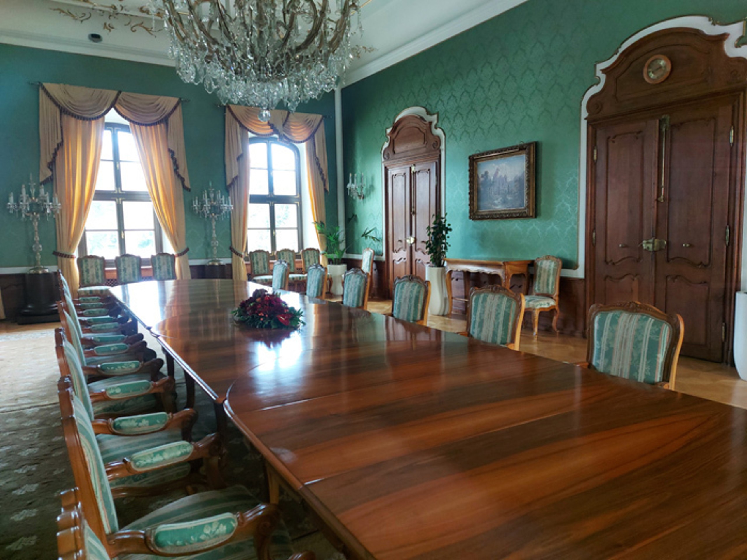 Zelený salón v Prezidentskom paláci.