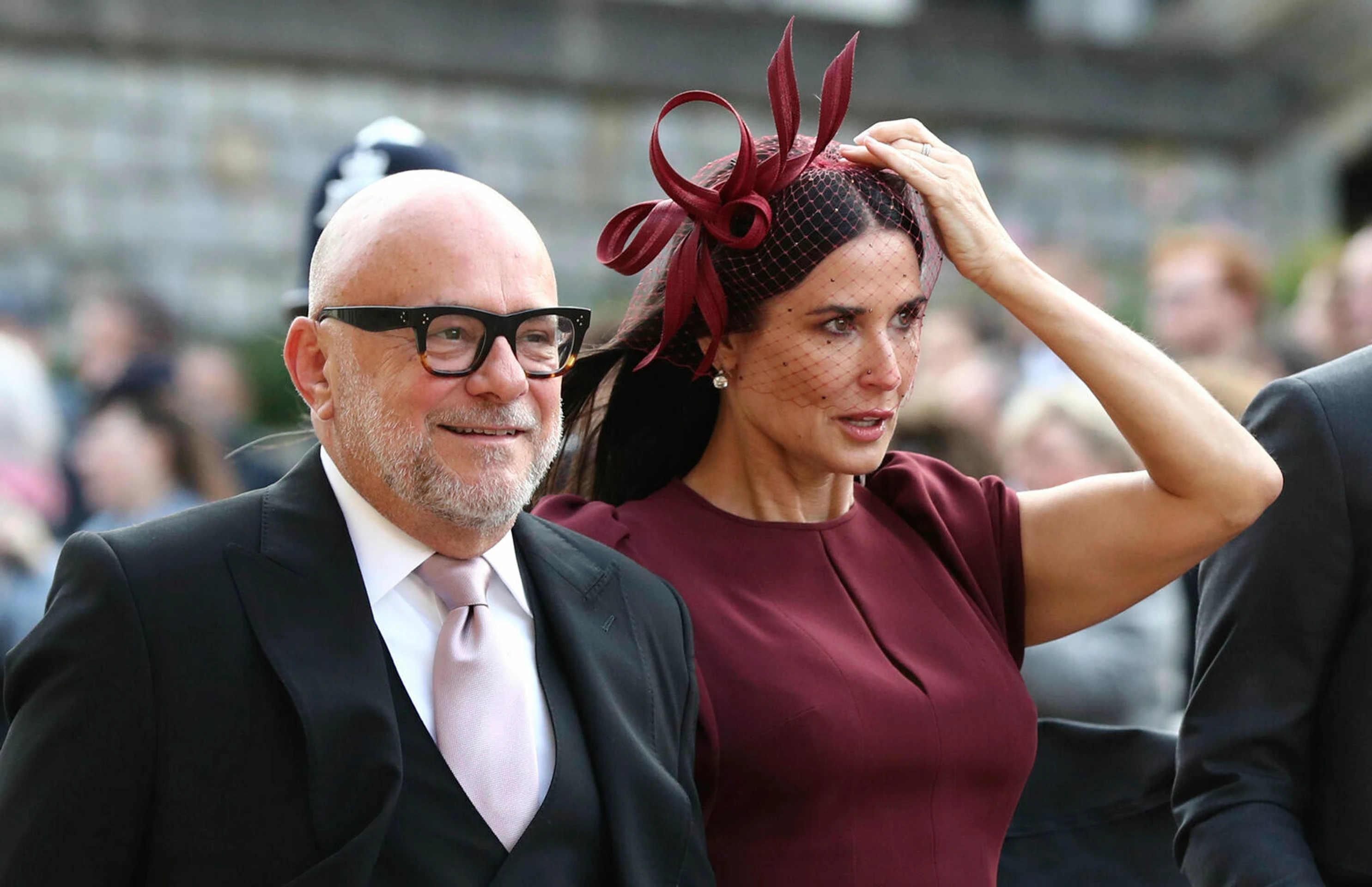 Demi Moore na kráľovskej svadbe.