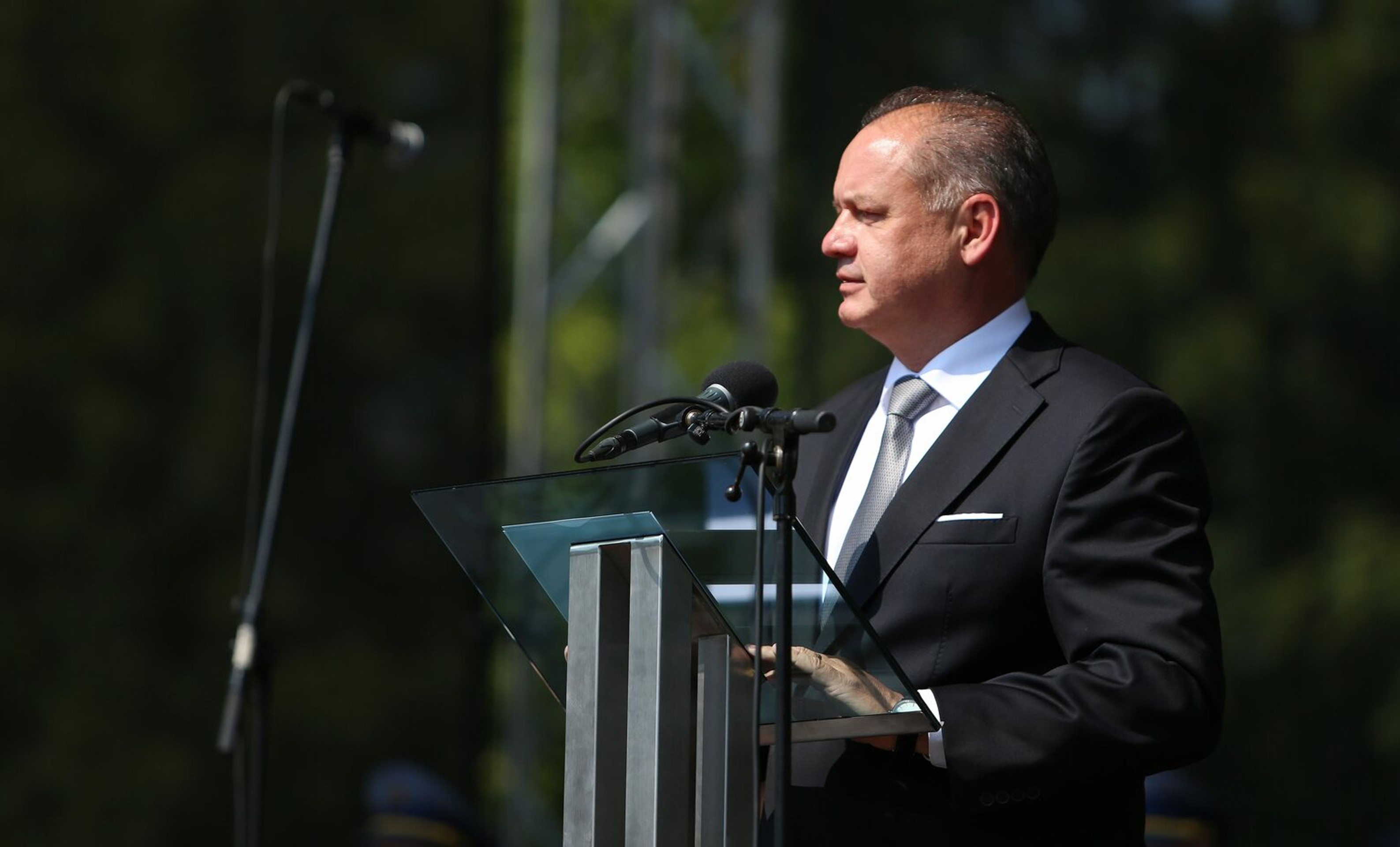 Prezident Andrej Kiska reční počas osláv 72. výročia SNP.