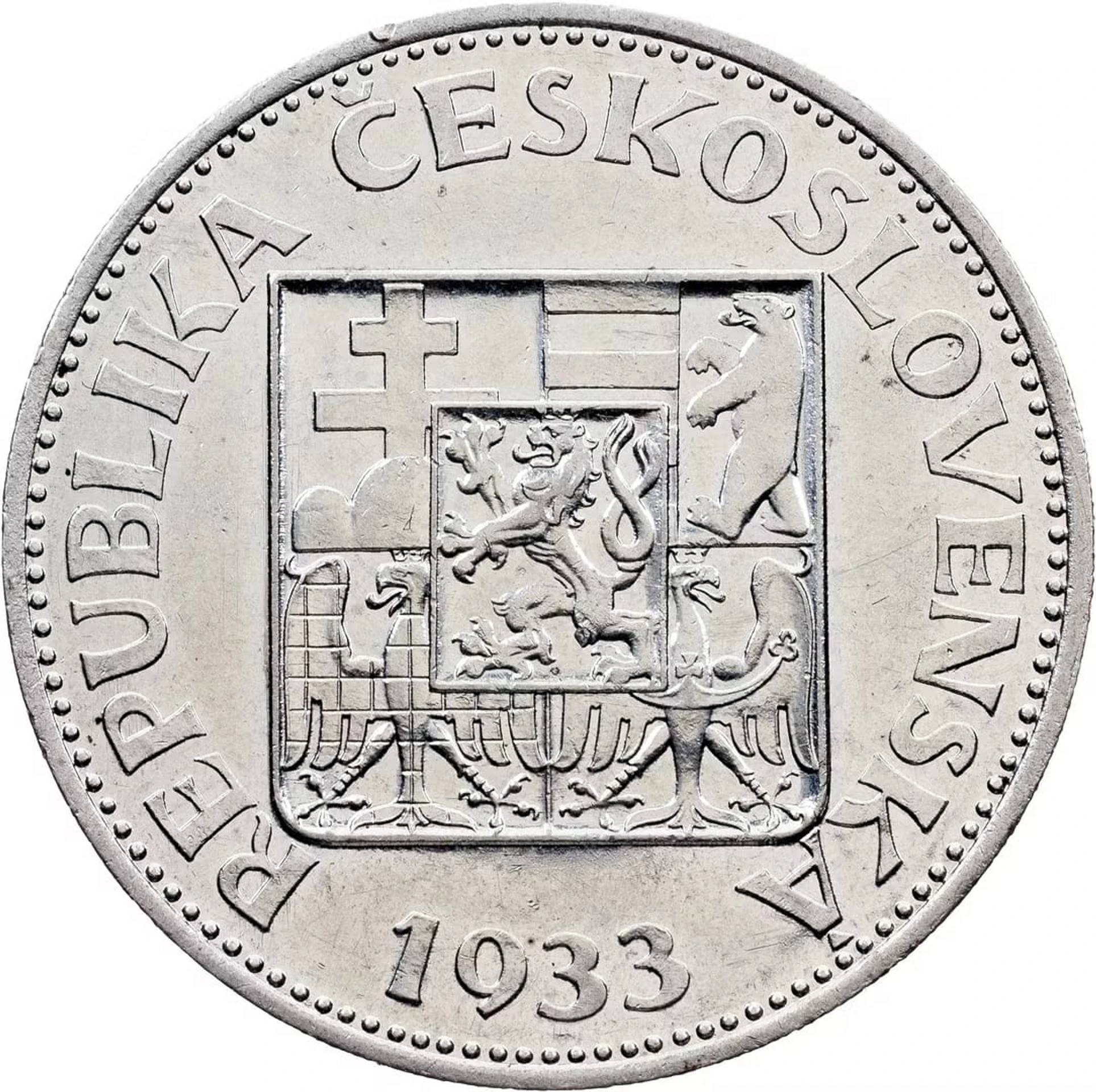 ČSR, 10 Kč 1933, vyvolávacia cena 72 000 Kč