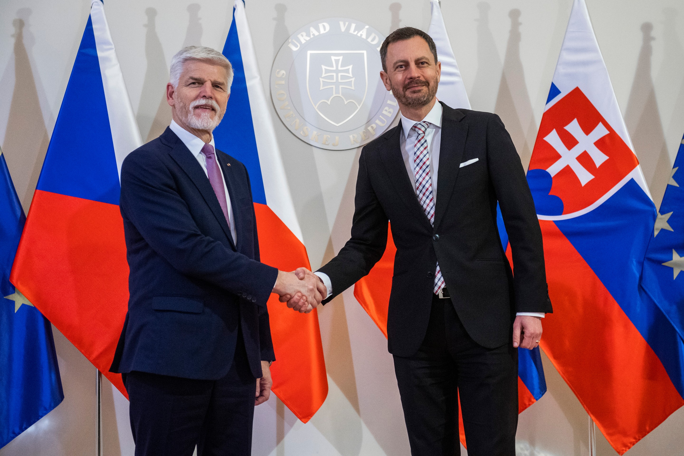 Nový český prezident Petr Pavel na návšteve Slovenska.