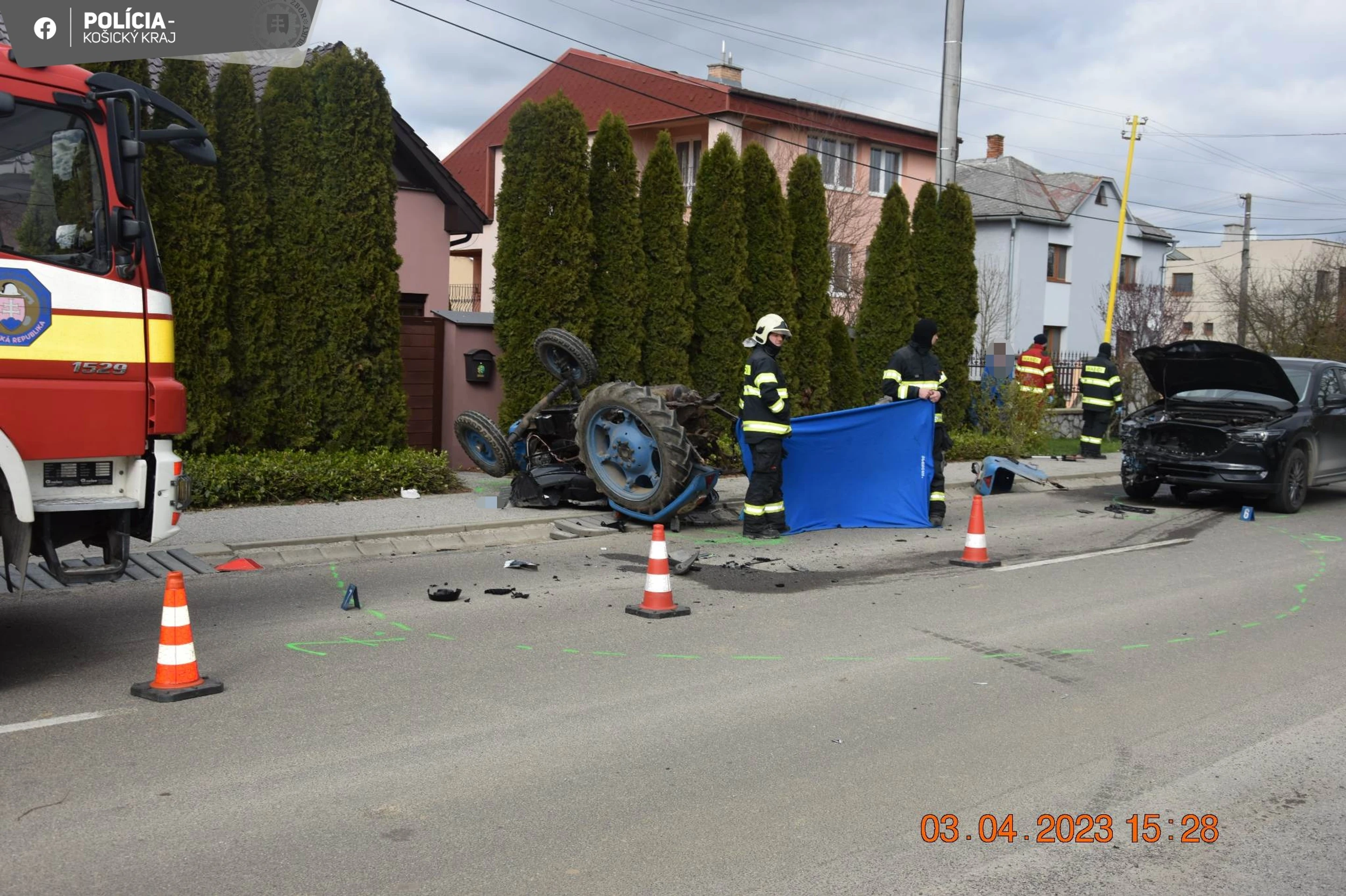 Tragická nehoda v obci Sady nad Torysou.
