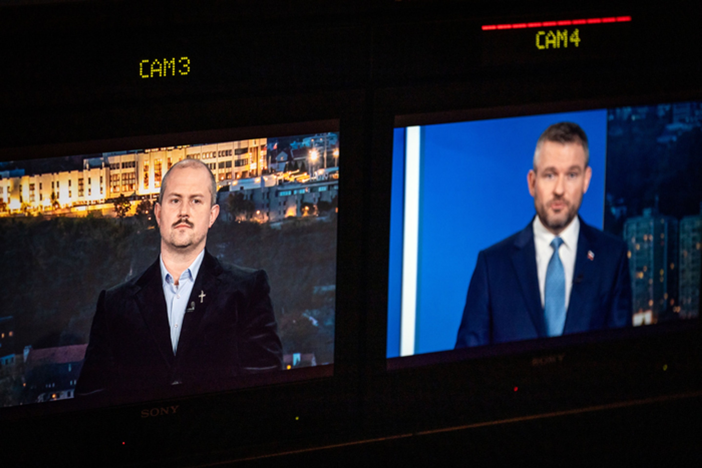 Lídri politických strán v predvolebnej debate na TV Markíza.