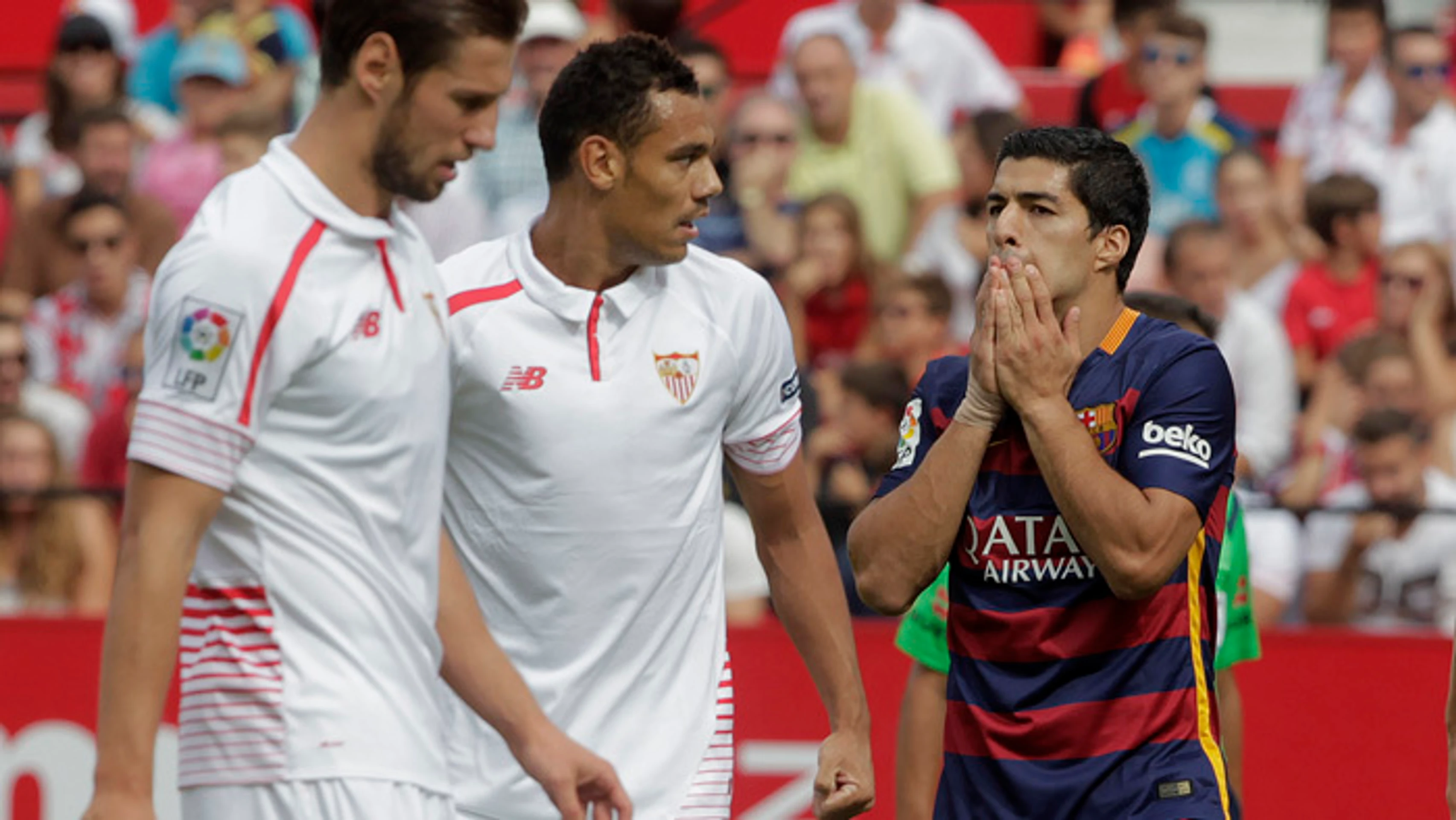Luis Suarez (FC Barcelona) v zápase La Liga proti FC Sevilla.