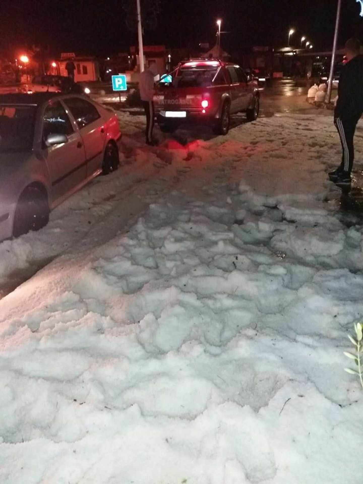 Po snežnej búrke v chorvátskom Pakoštane.