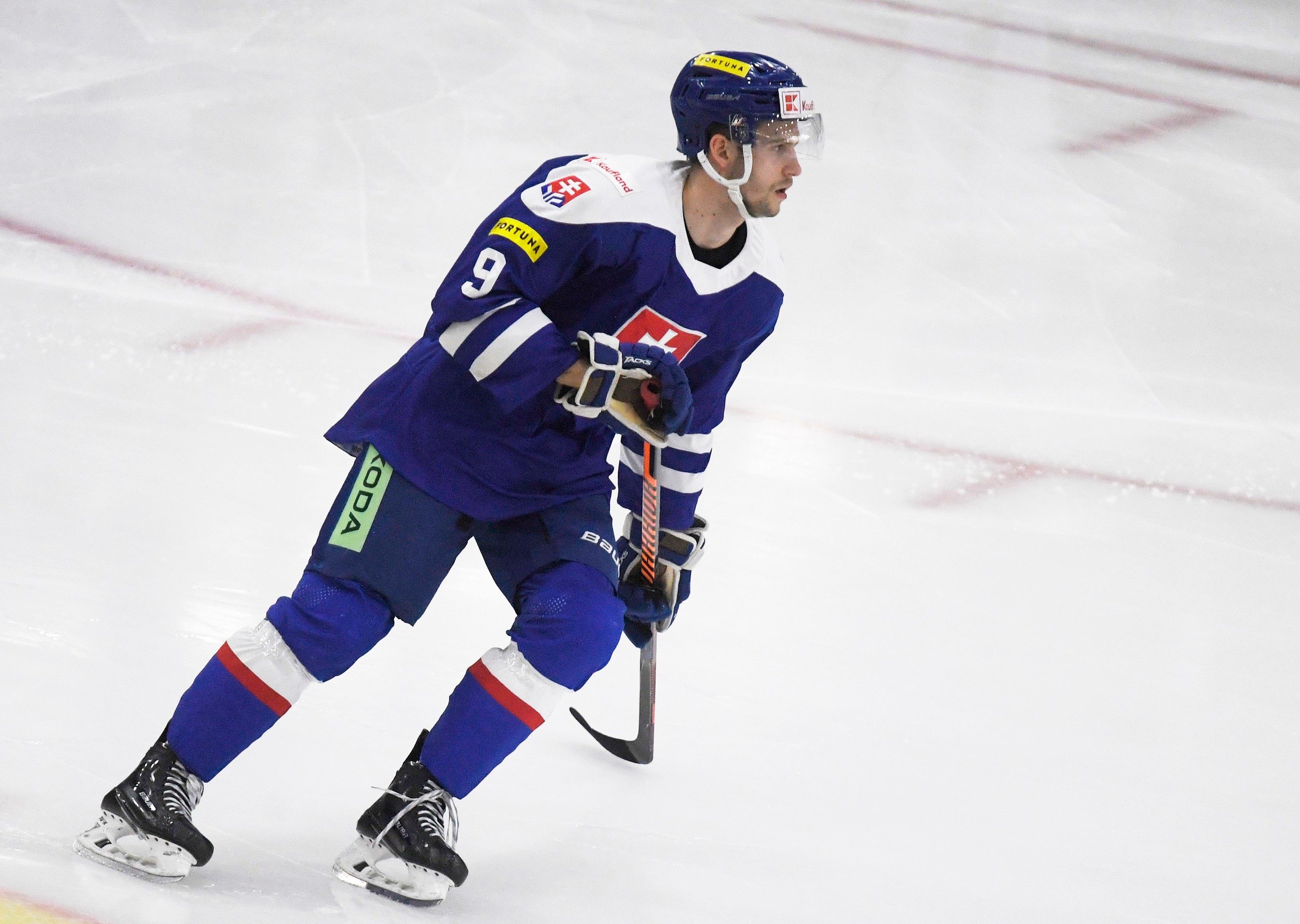 Na snímke Rayen Petrovický, ktorý debutuje v slovenskej hokejovej reprezentácii.