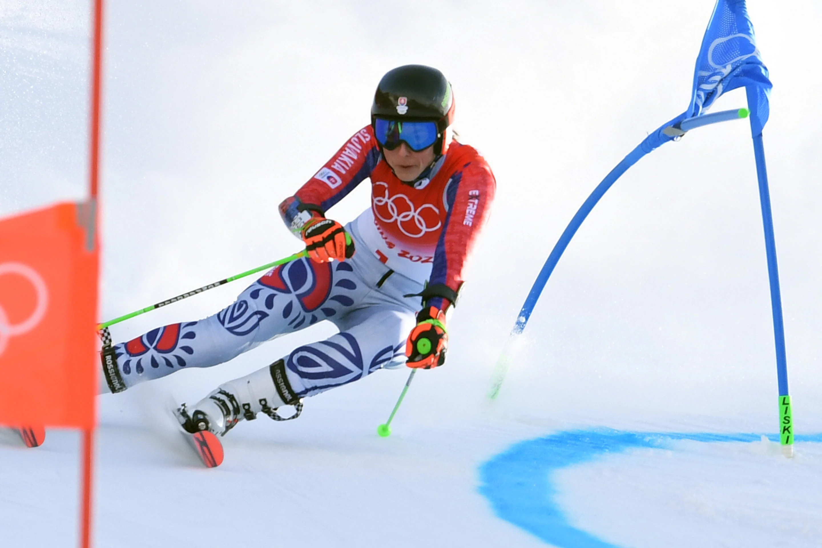 Slovenská lyžiarka Petra Vlhová počas 1. kola obrovského slalomu na ZOH 2022.