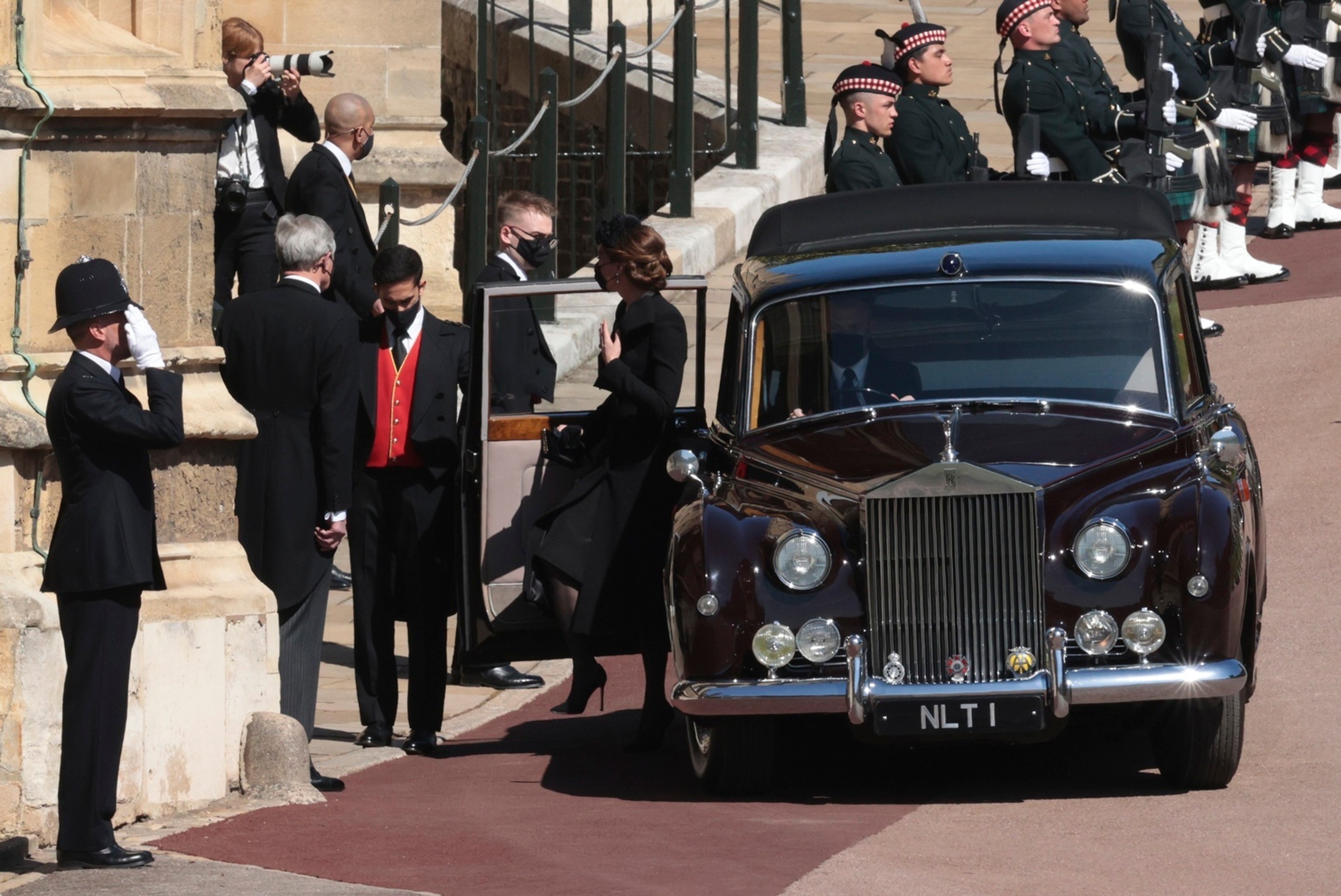 Kate Middleton dorazila na pohreb princa Philipa