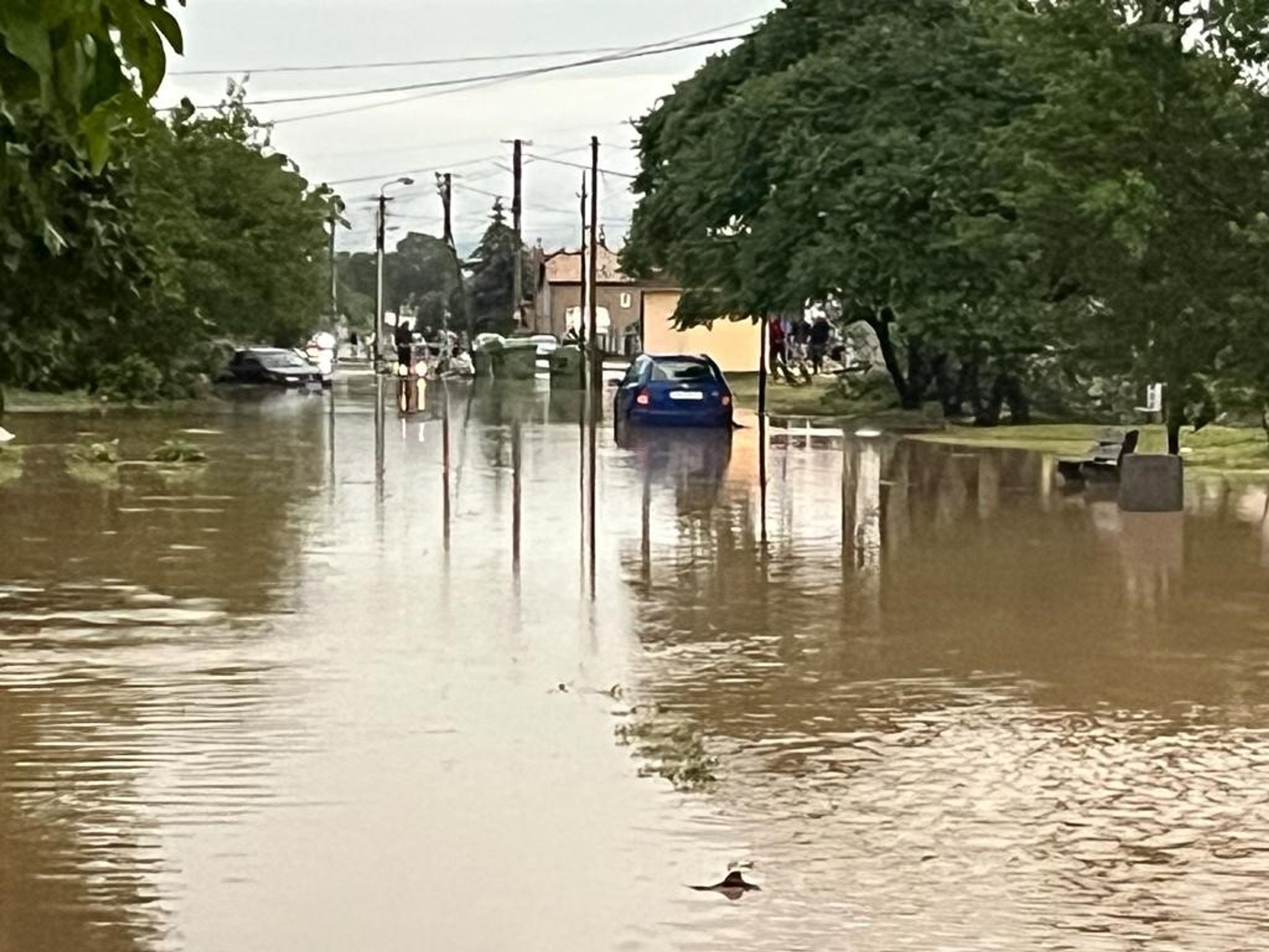 Povodeň v obci Pavlovce.