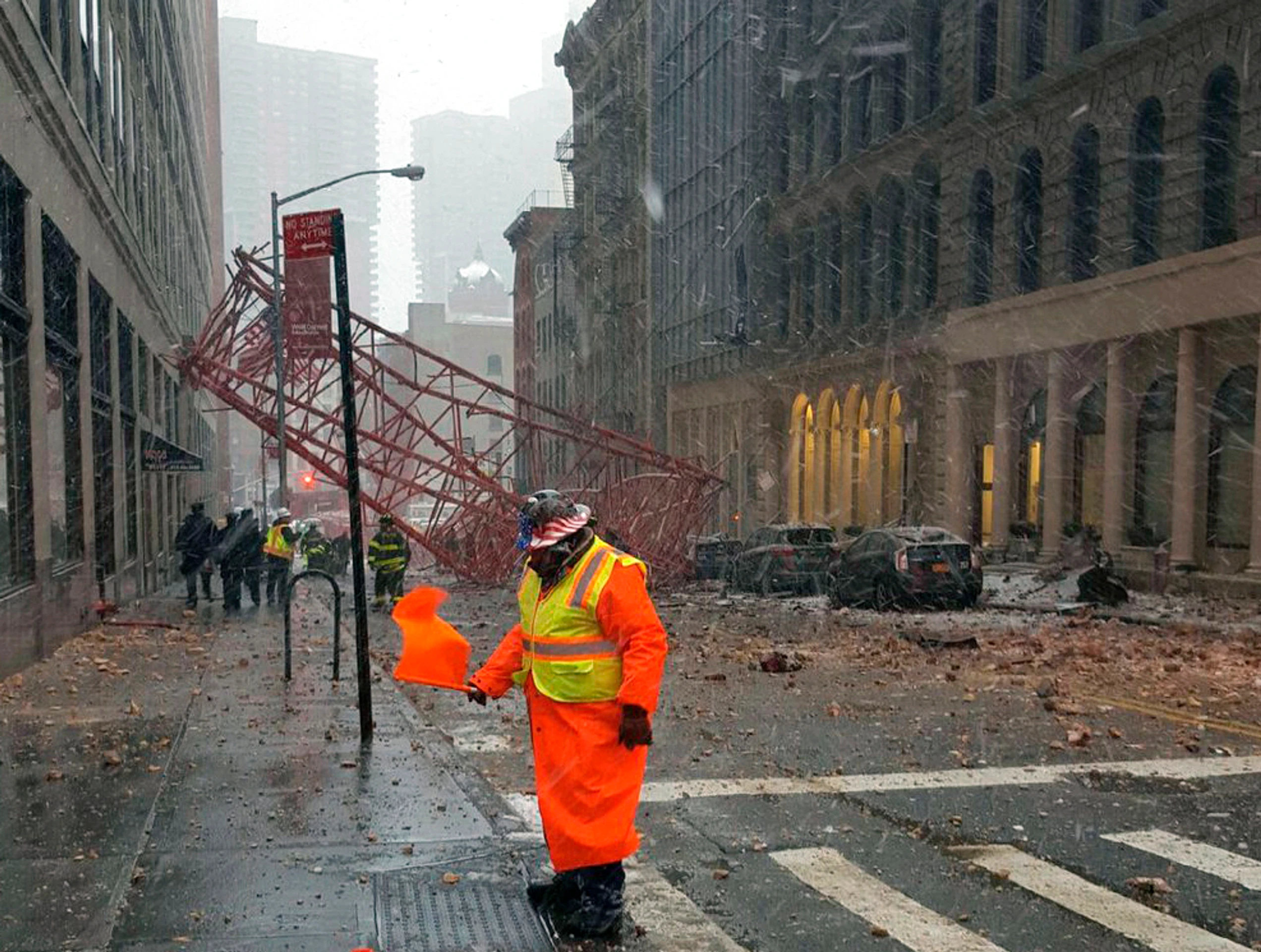 Pád žeriava v New Yorku