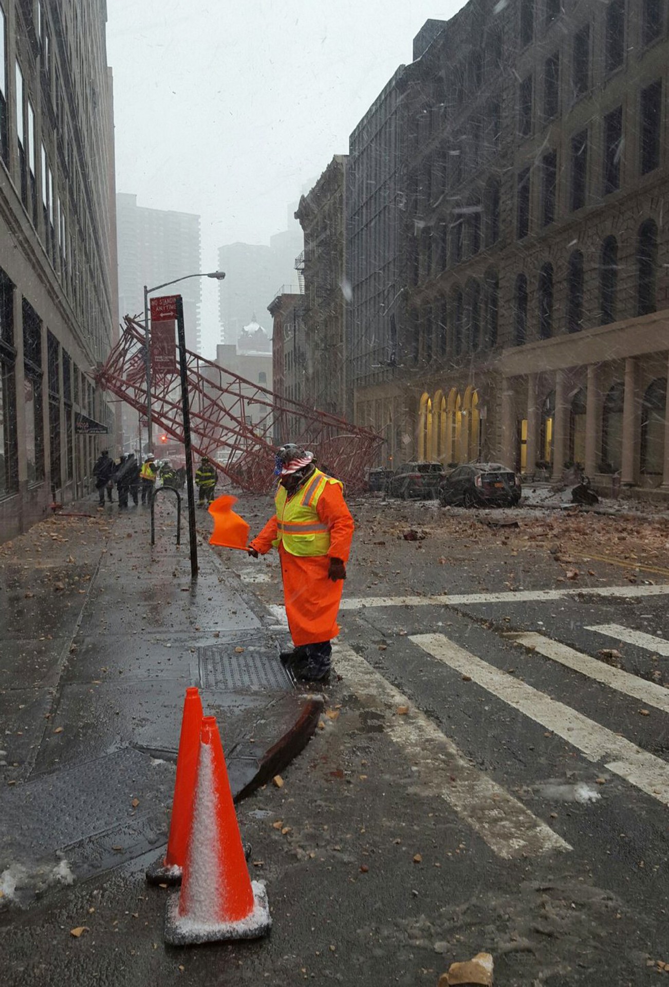 Pád žeriava v New Yorku